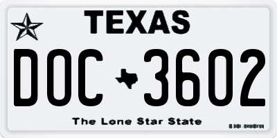 TX license plate DOC3602