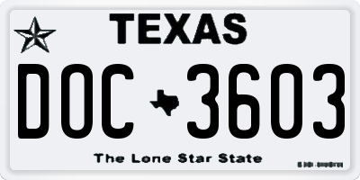 TX license plate DOC3603