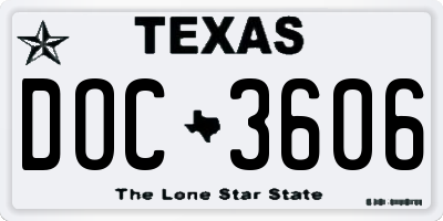 TX license plate DOC3606