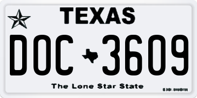 TX license plate DOC3609