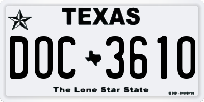 TX license plate DOC3610
