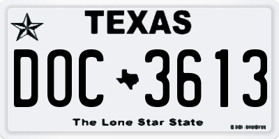 TX license plate DOC3613