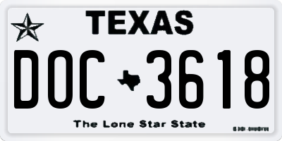 TX license plate DOC3618