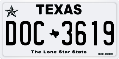 TX license plate DOC3619