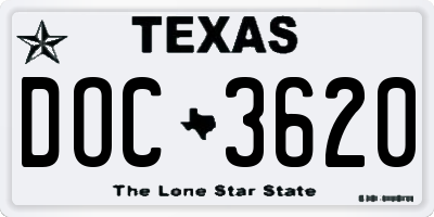 TX license plate DOC3620
