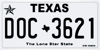 TX license plate DOC3621