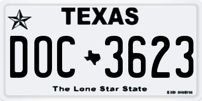 TX license plate DOC3623