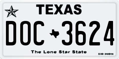 TX license plate DOC3624