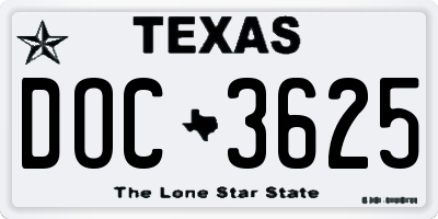 TX license plate DOC3625