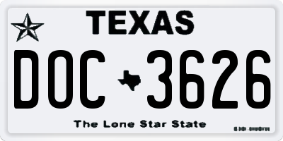TX license plate DOC3626