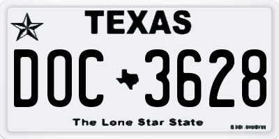 TX license plate DOC3628