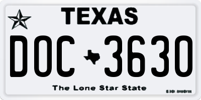 TX license plate DOC3630