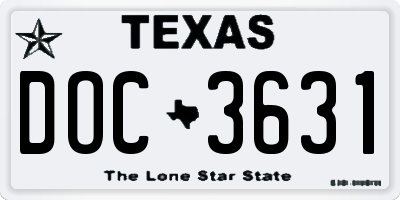 TX license plate DOC3631