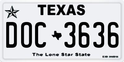 TX license plate DOC3636