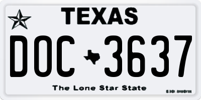 TX license plate DOC3637