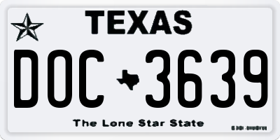 TX license plate DOC3639