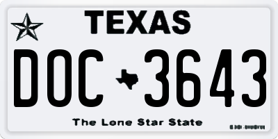 TX license plate DOC3643