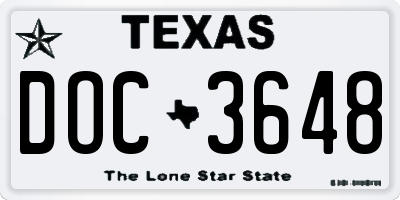 TX license plate DOC3648