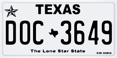 TX license plate DOC3649