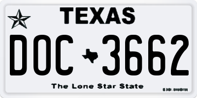 TX license plate DOC3662