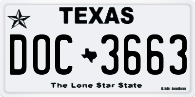 TX license plate DOC3663