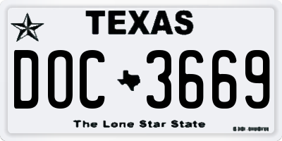 TX license plate DOC3669