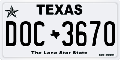 TX license plate DOC3670