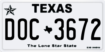 TX license plate DOC3672