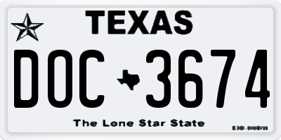 TX license plate DOC3674