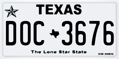 TX license plate DOC3676