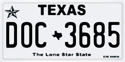 TX license plate DOC3685