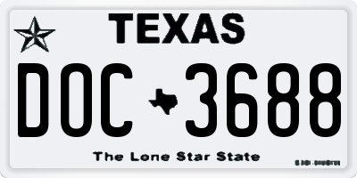 TX license plate DOC3688