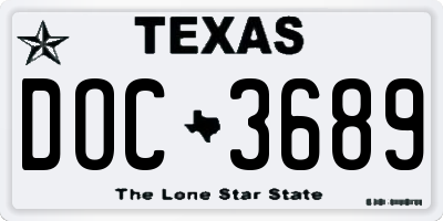 TX license plate DOC3689