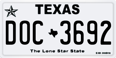 TX license plate DOC3692