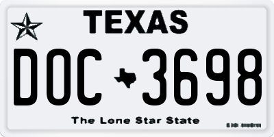 TX license plate DOC3698