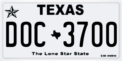 TX license plate DOC3700