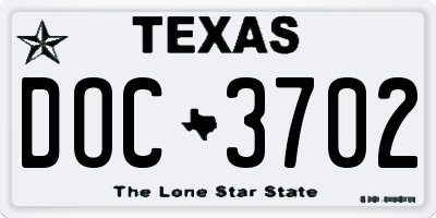TX license plate DOC3702
