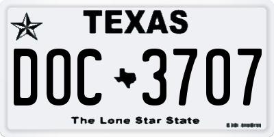 TX license plate DOC3707