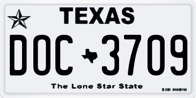 TX license plate DOC3709