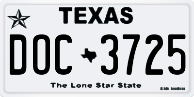 TX license plate DOC3725