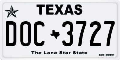 TX license plate DOC3727