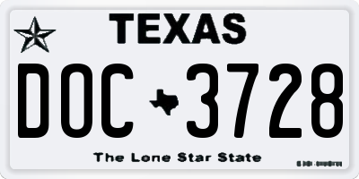 TX license plate DOC3728