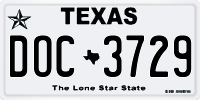 TX license plate DOC3729