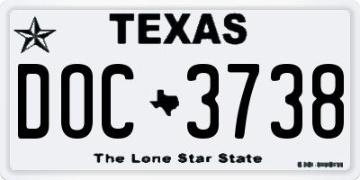 TX license plate DOC3738