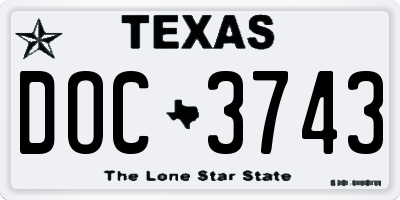 TX license plate DOC3743