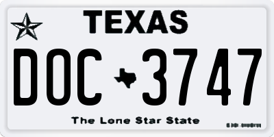 TX license plate DOC3747