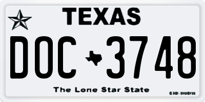 TX license plate DOC3748
