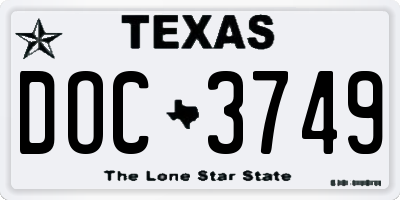 TX license plate DOC3749