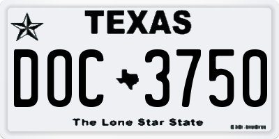 TX license plate DOC3750