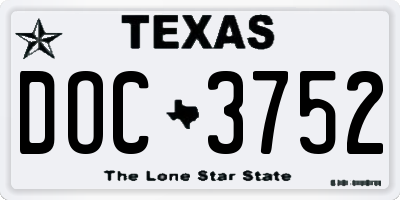 TX license plate DOC3752